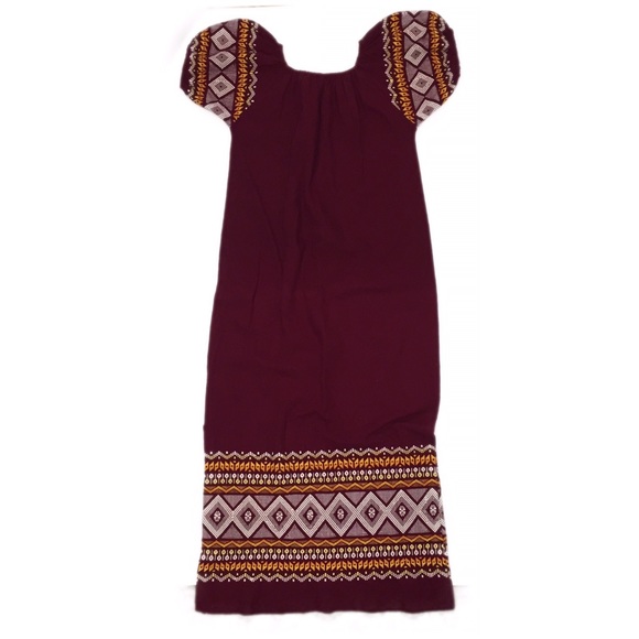 Vintage Dresses & Skirts - Vintage Guatemala Embroidered Off Shoulder Dress